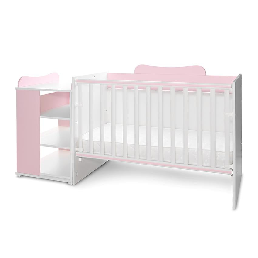 Pătuț Modular Multifuncțional Lorelli Multi, White Orchid - White Orchid Pink (6) [ps:c13809c4-93df-4d26-aca4-3c7e2c4742aa]