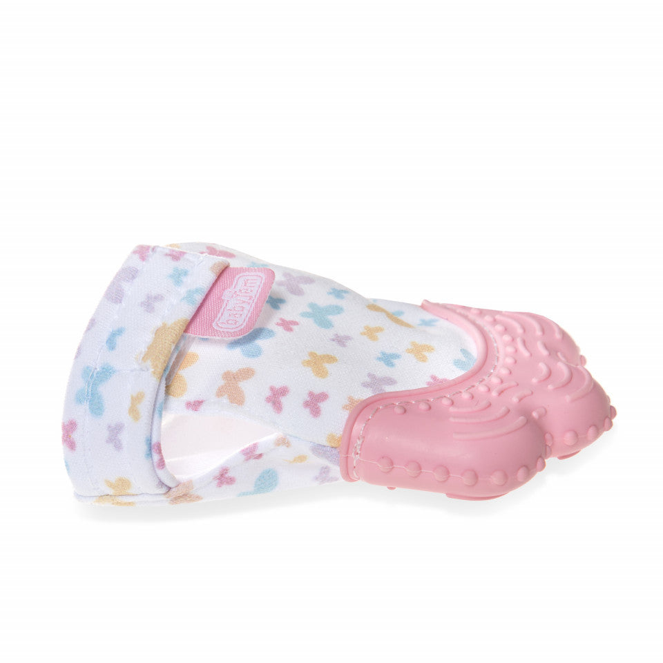 Manusa bebelusi pentru dentitie Butterfly BabyJem - Roz