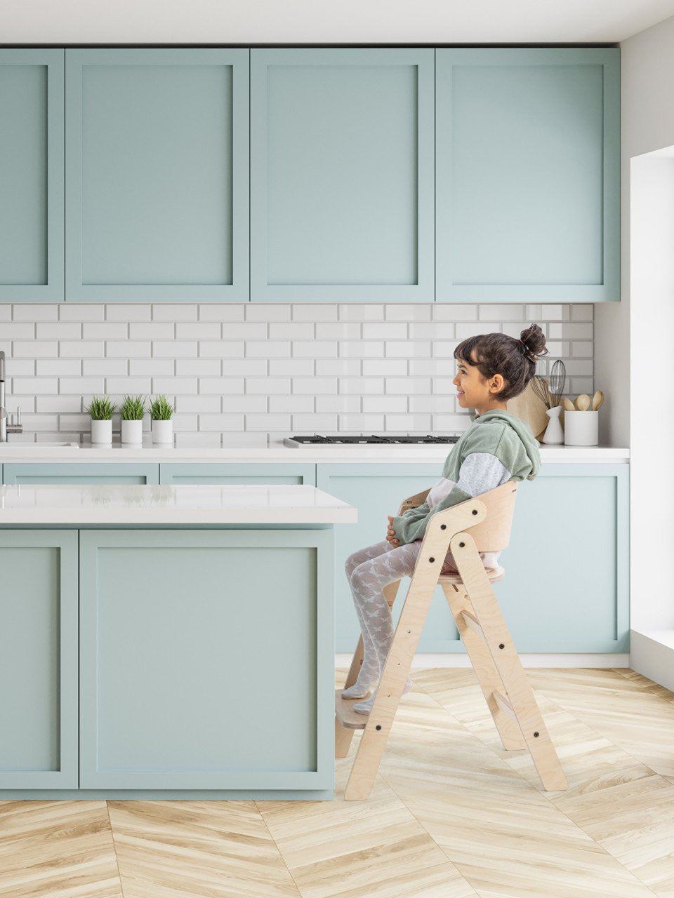 Scaun de masa pliabil din lemn MamaToyz, multifunctional - Imagine 6