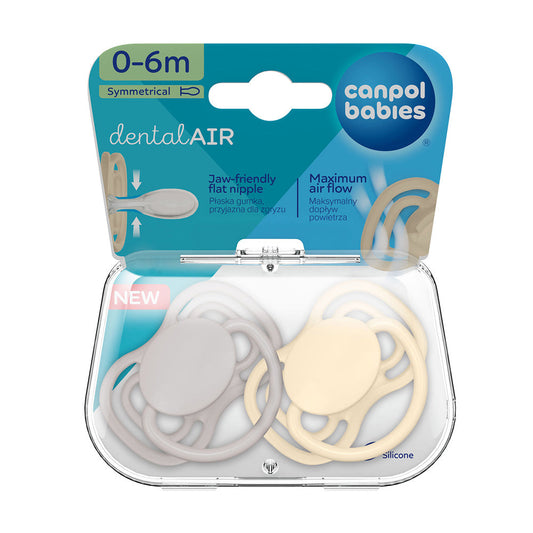 Suzeta simetrica din silicon 0-6m Dental Air Nude, 2 Pcs - Imagine 6
