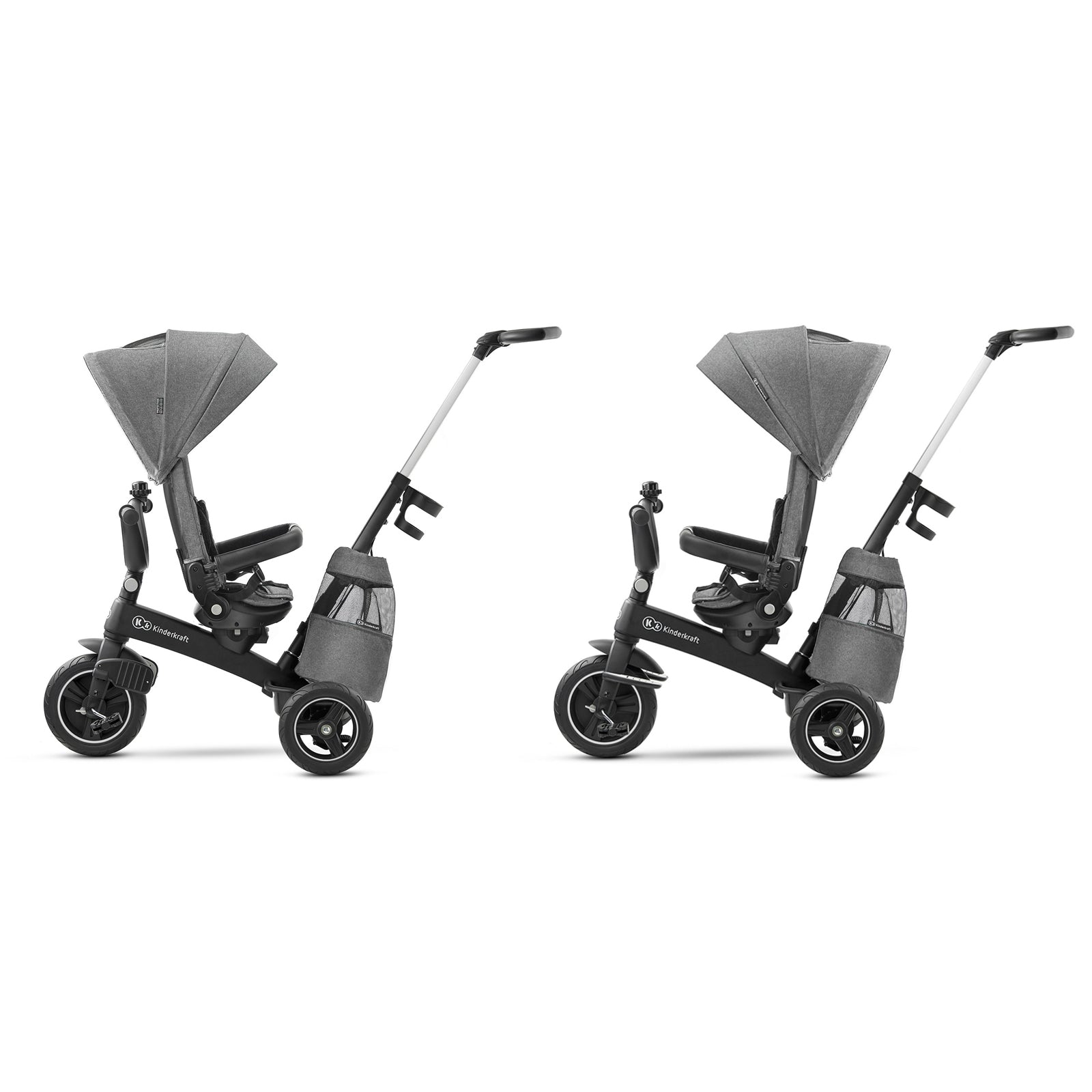 TRICICLETA KINDERKRAFT EASYTWIST, PLATINUM GREY - Gri Deschis