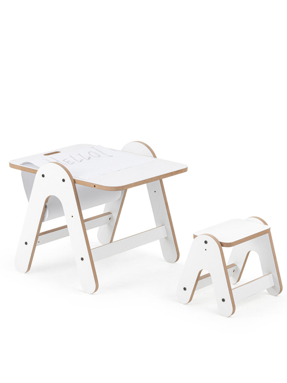 Masuta si tabla 2 in 1 cu scaunel MamaToyz Massam MDF - Imagine 6