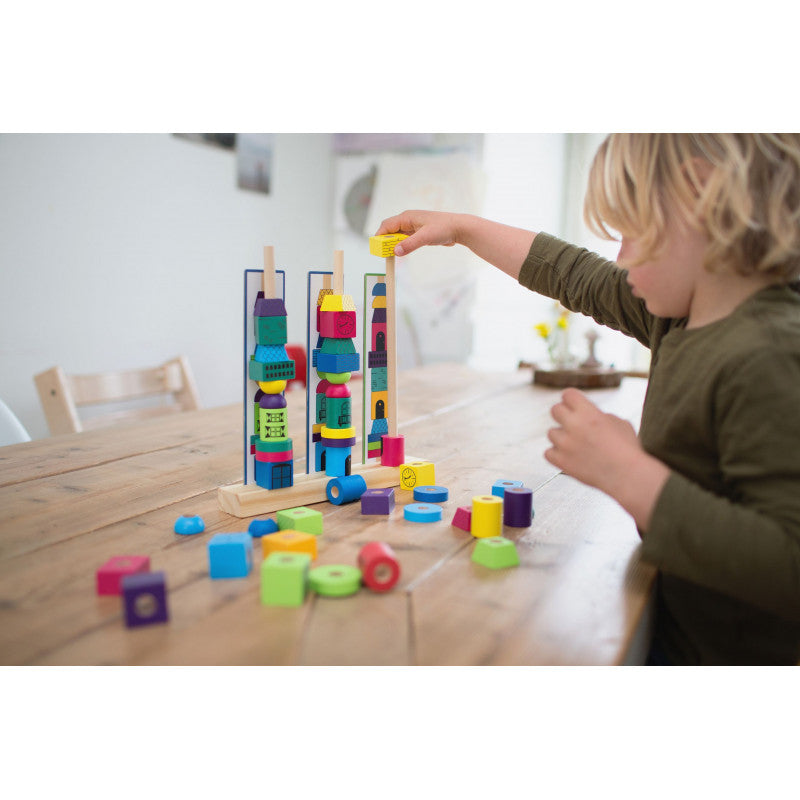 Joc de stivuire Turnuri din margele logice, BS Toys [ps:d8e4345b-f334-4700-b47d-50b48c34e045]