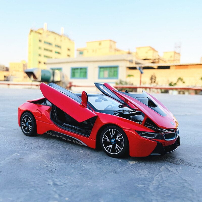 MASINUTA METALICA BMW I8 ROSU SCARA 1 LA 24 [ps:15184cf2-53b5-418f-8778-67323d3f925b]