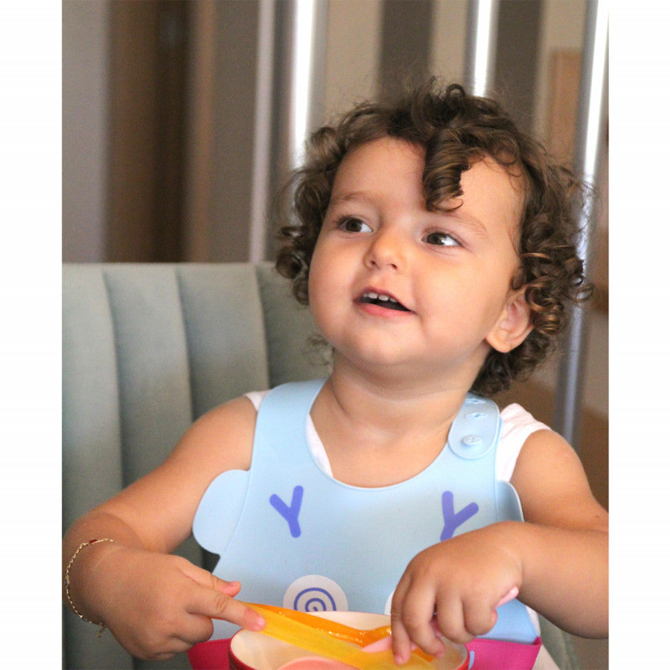 Baveta BabyJem din silicon Soft Baby Bib (Culoare: Bleu) [ps:407a895d-bbd5-4a58-95e0-6c1ff101f3bb]
