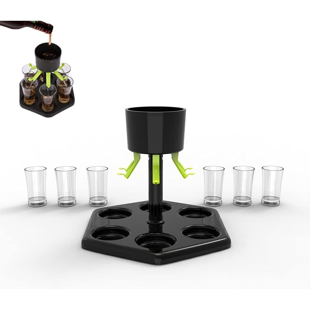Dozator Shoturi Hexagonal Flippy, Set 6 Pahare, Negru - Default Title (6) [ps:a7388ccb-6909-4d59-afd6-3b00cf4ca3fb]