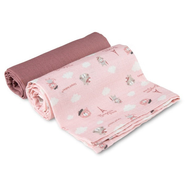 Canpol babies Muselina pentru infasare nou-nascuti 70x70 cm BONJOUR PARIS, 2 buc 26/901_pin [ps:05f25ea2-c2fd-4f70-a0a9-198b1017ca6a]