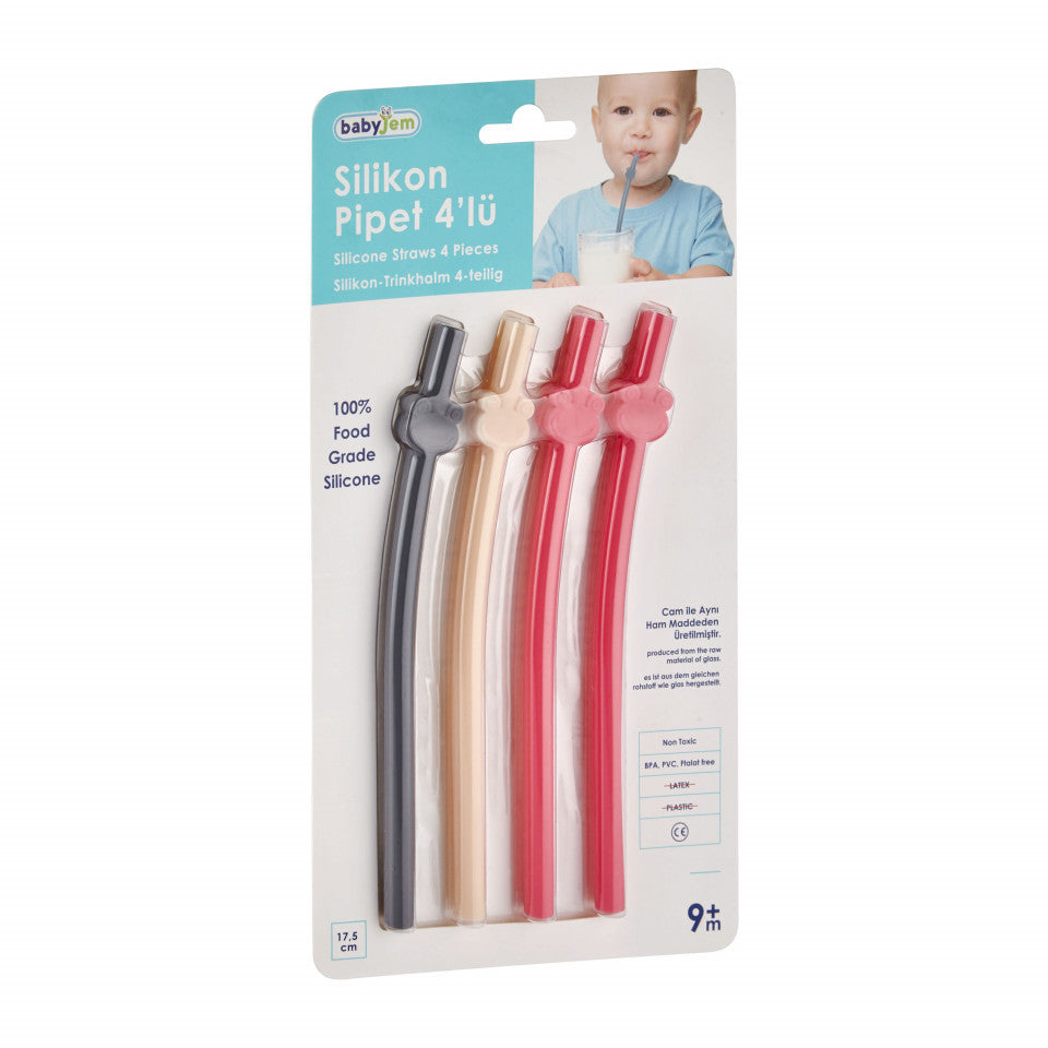 Set de 4 paie din silicon reutilizabile BabyJem (Culoare: Turcoaz) [ps:b88ee3e8-f485-488a-bb40-f187bec9043f]