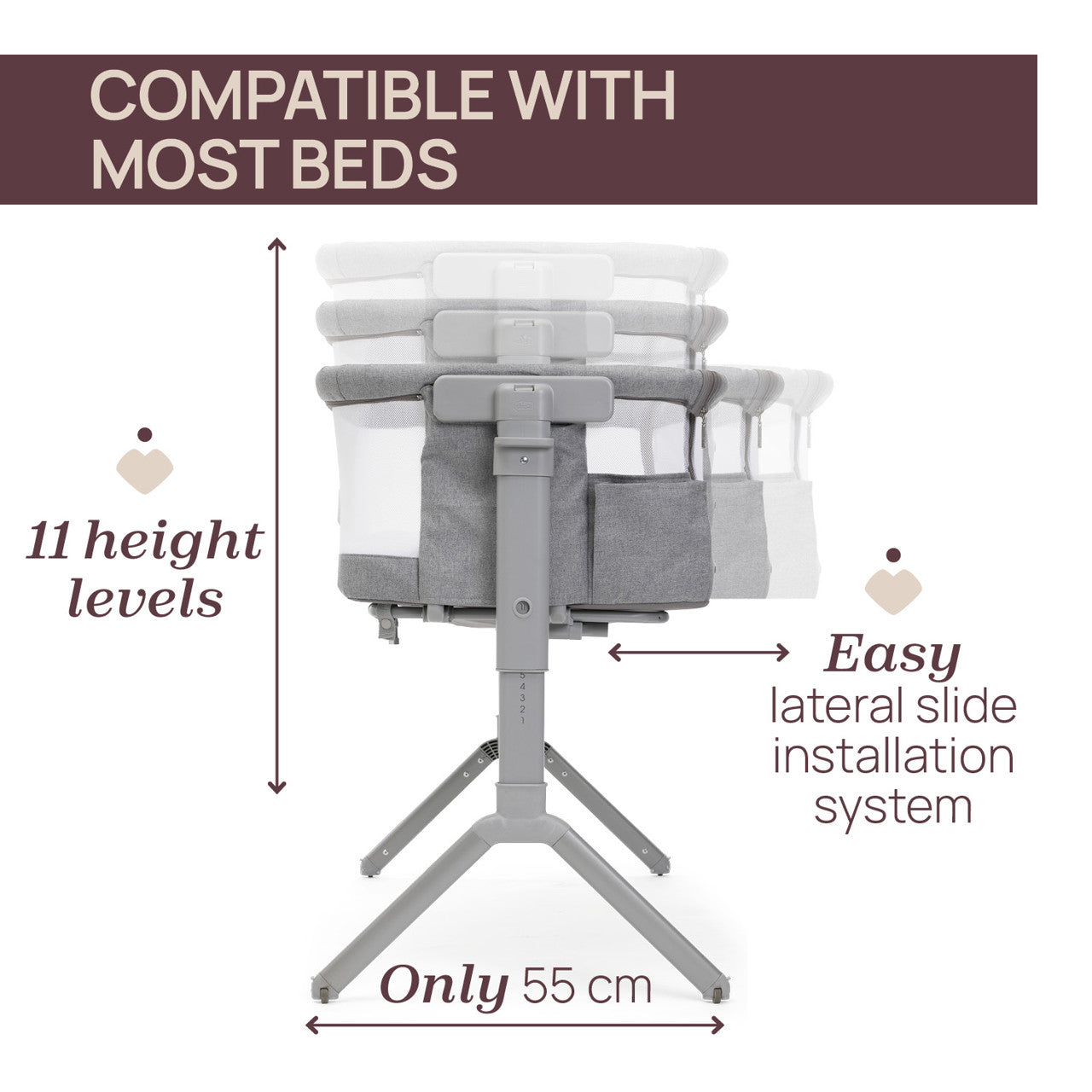 Patut pentru copii co-sleeping Chicco Next2Me Armonia, - Steel (Gri deschis) (6) [ps:7530aaab-a7db-401f-b079-f401dfff08e0]