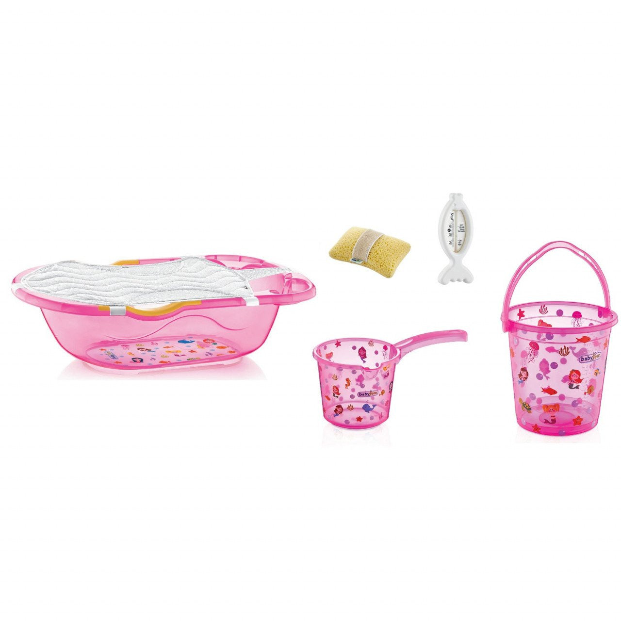 Set cadita de baie cu 6 piese BabyJem (Culoare: Alb) [ps:b3cfa593-2de5-4218-ac49-f0d0718ea3a0]