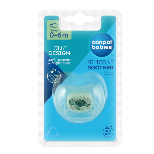 Suzeta rotunda din silicon 0-6M LOVE and SEA, 1buc - Albastru