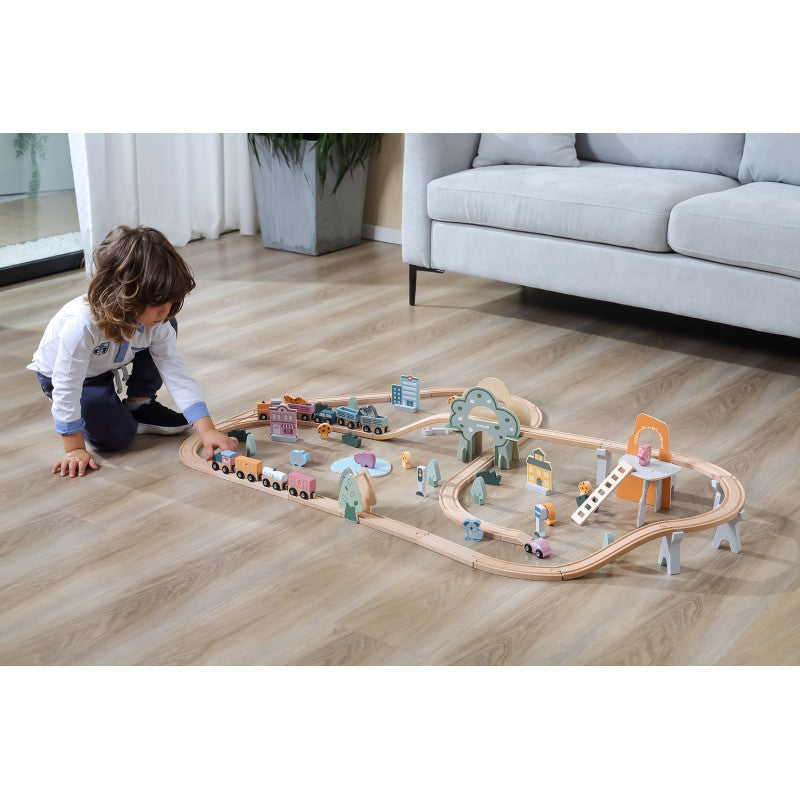 Set de trenulete din 90 de piese, PolarB Viga [ps:88a59239-66e0-43b8-a909-4ab6d718db64]