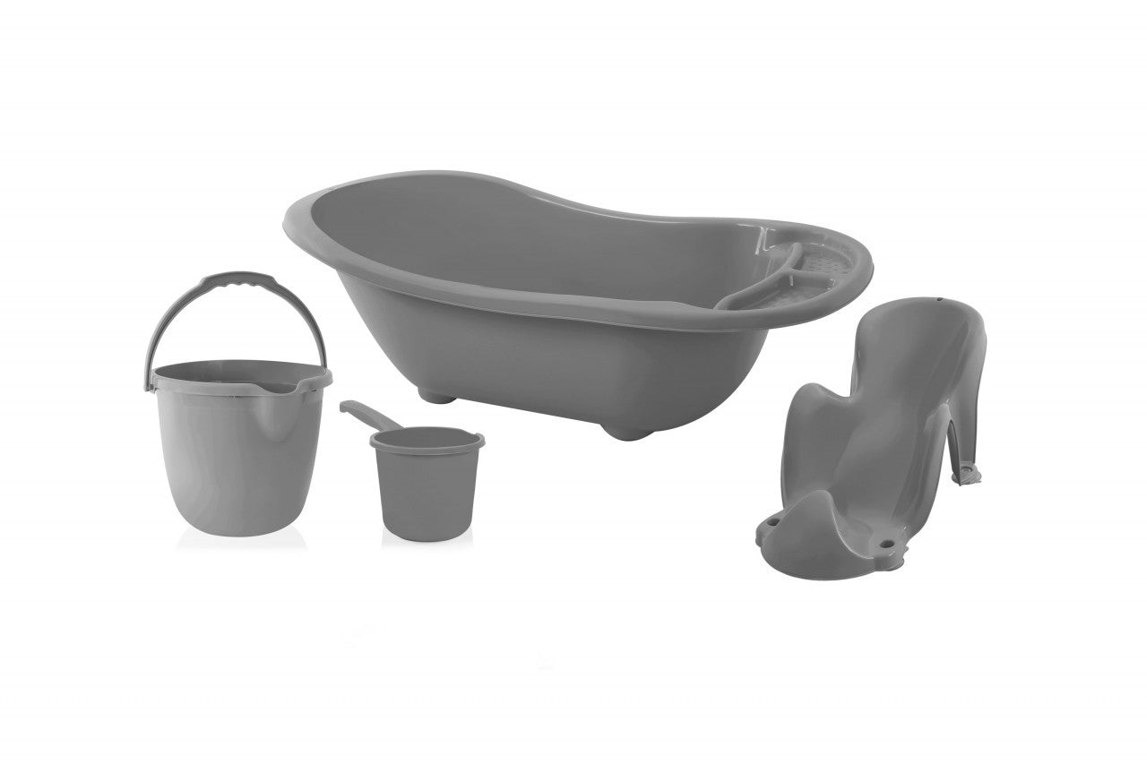 Set cadita de baie cu 6 piese BabyJem (Culoare: Roz) - Gri