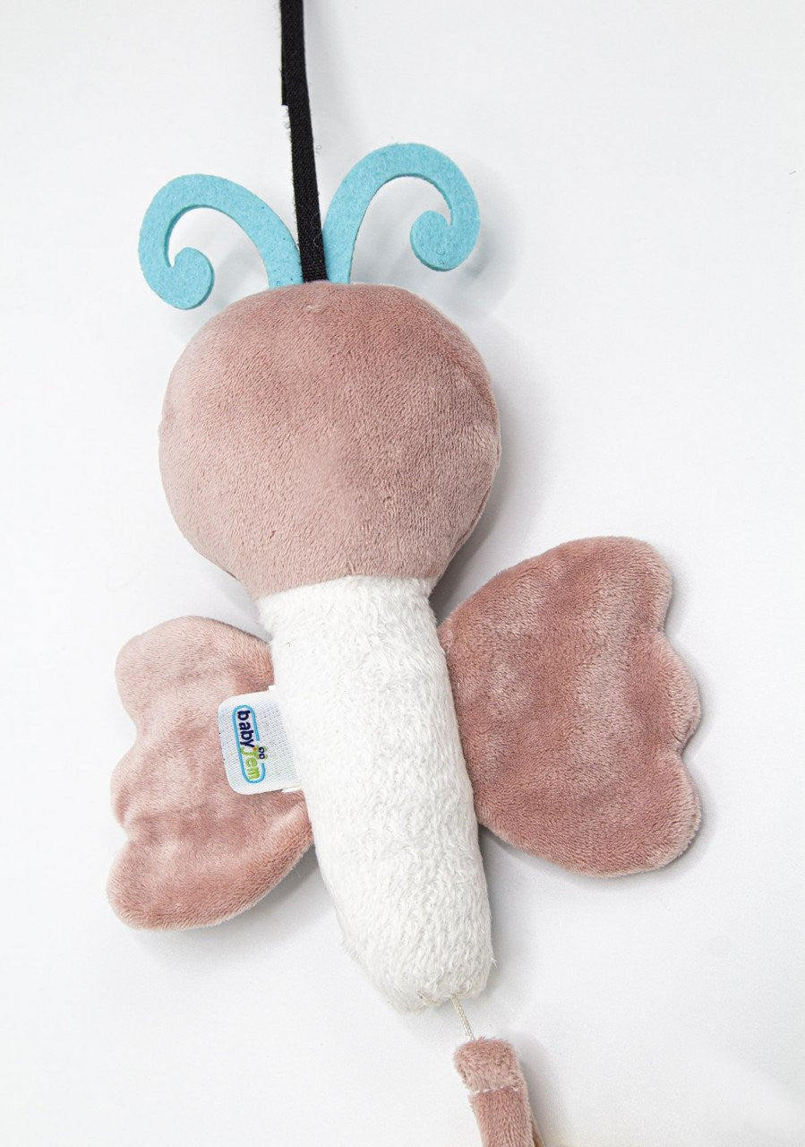 Jucarie din plus cu vibratii pentru bebelusi Fluture, 6 luni+, BabyJem (Culoare: Roz) [ps:7b3dad25-d575-4f6e-a086-d3de31d25d46]