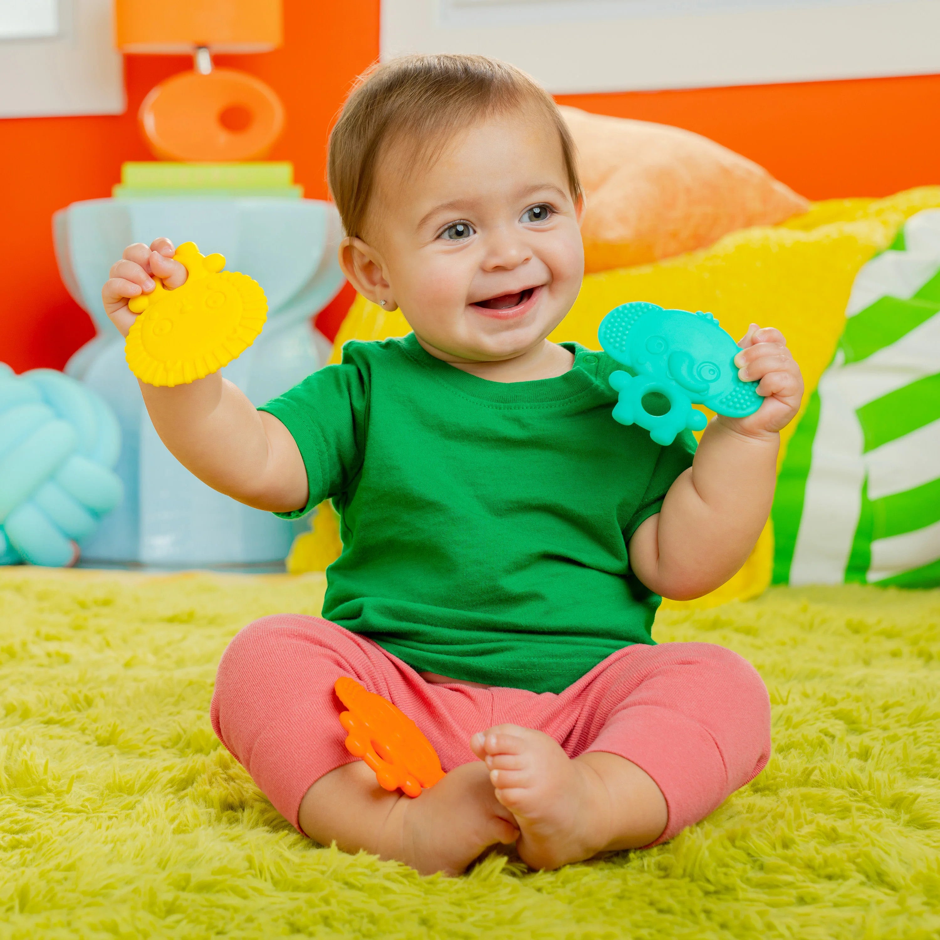 Set 3 Jucării Dentiție Bright Starts Juicy Chews - Fructe - Elefant, Leu, Maimuta (7) [ps:13d7d356-459a-4095-8118-d28806bf9c07]
