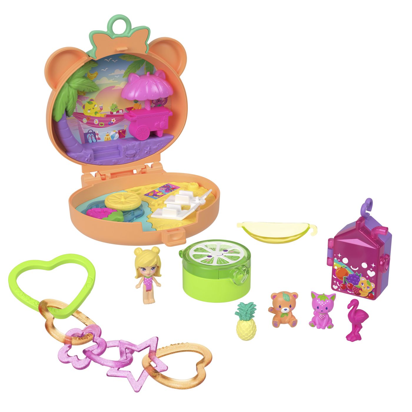 POLLY POCKET SET GENTUTA ANIMALUT URSULET ROZ CU - Imagine 7