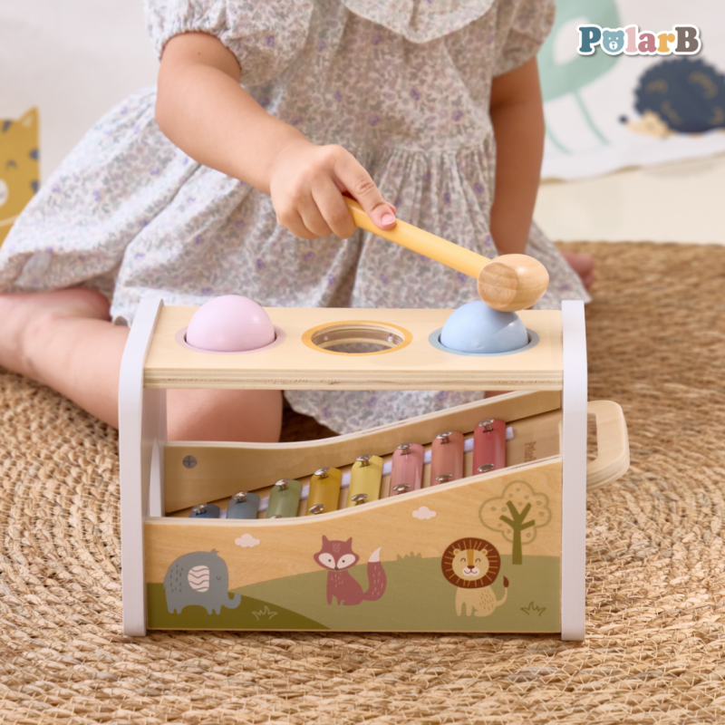 Banc de lovit cu Xilofon Montessori 3 in 1, Viga [ps:f51a8694-a2d2-43e3-a0e3-4af77e7c326b]