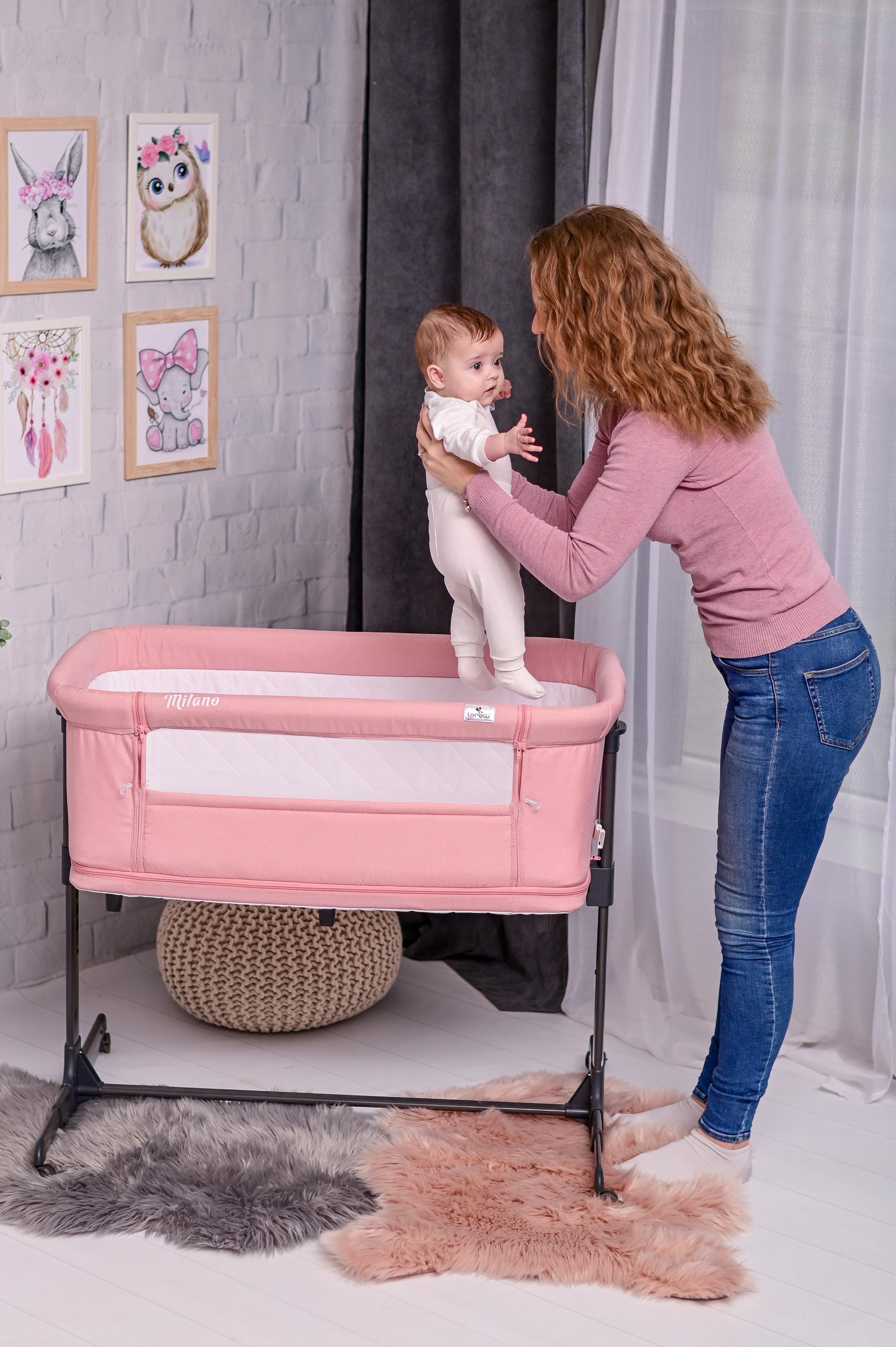 Pătuț 2 în 1 Co Sleeper Milano Pink, Lorelli - Roz (7) [ps:c2adb3e3-c49d-4b18-86cc-be9c6662662b]