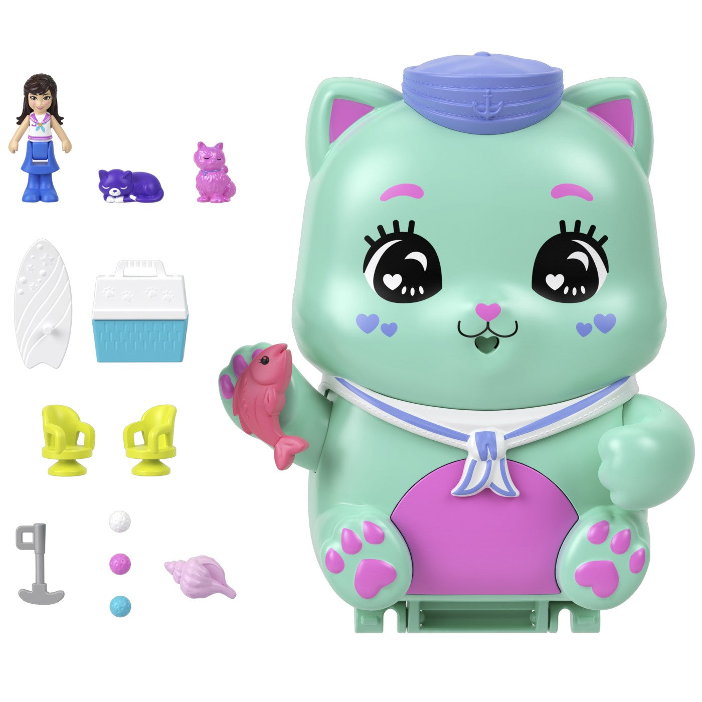 POLLY POCKET SET GENTUTA ANIMALUT PISICUTA MARINAR CU - Imagine 7