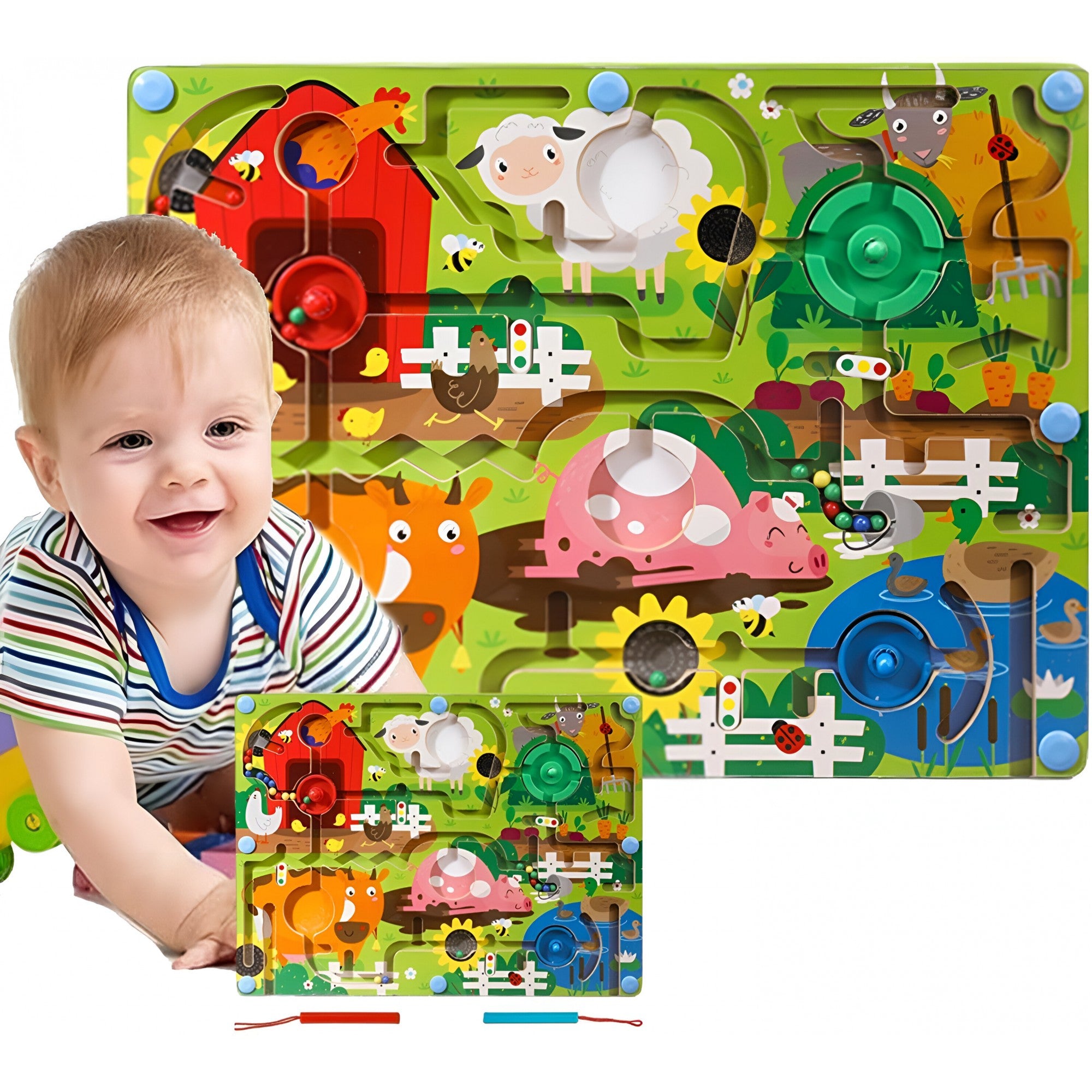 Joc Montessori Sortare Culori Flippy, Labirint Lemn Ferma - Default Title (7) [ps:905b5db5-ba2e-4750-a162-69e2fd9cd915]