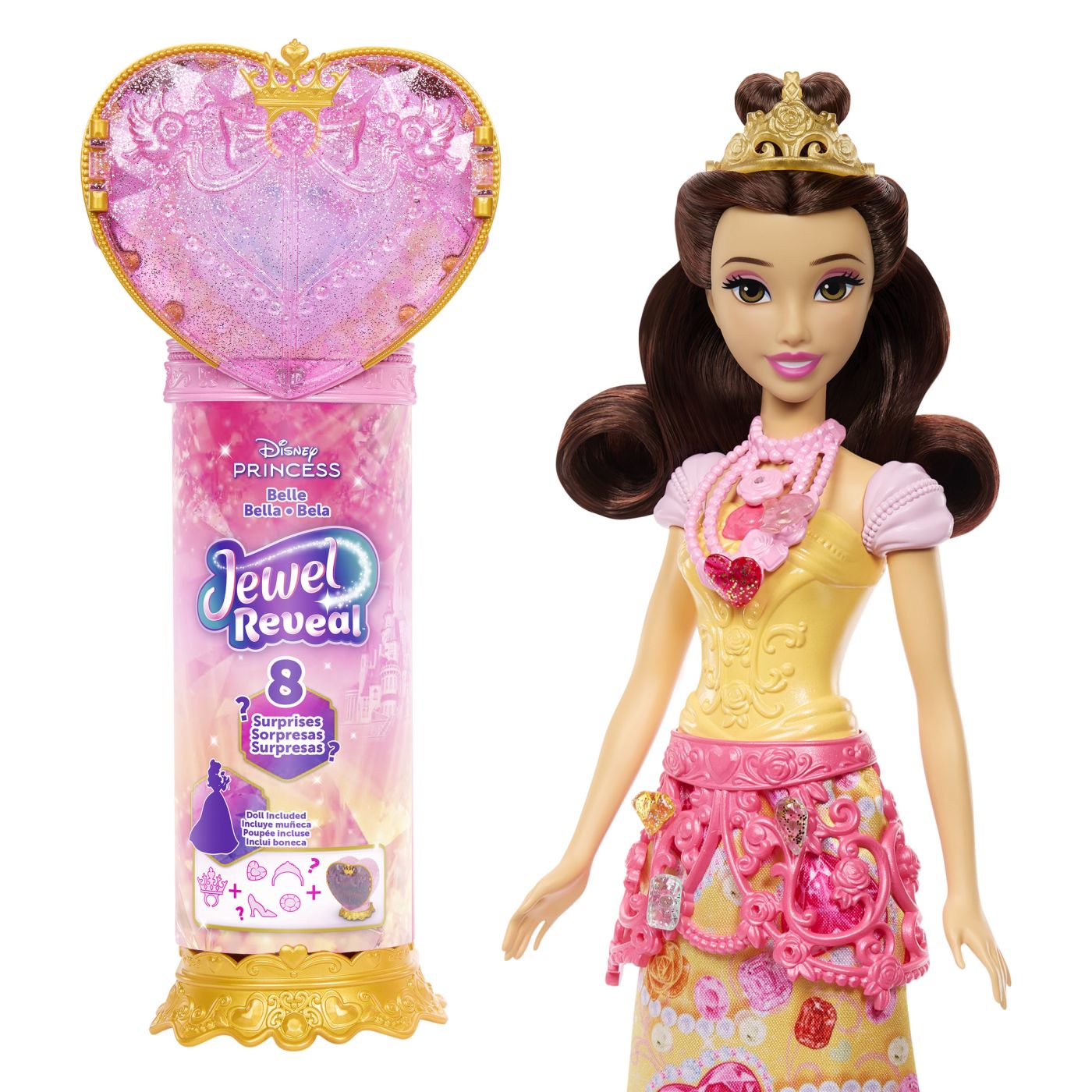 DISNEY PRINCESS JEWEL REVEAL PAPUSA BELLE Mattel - Imagine 7