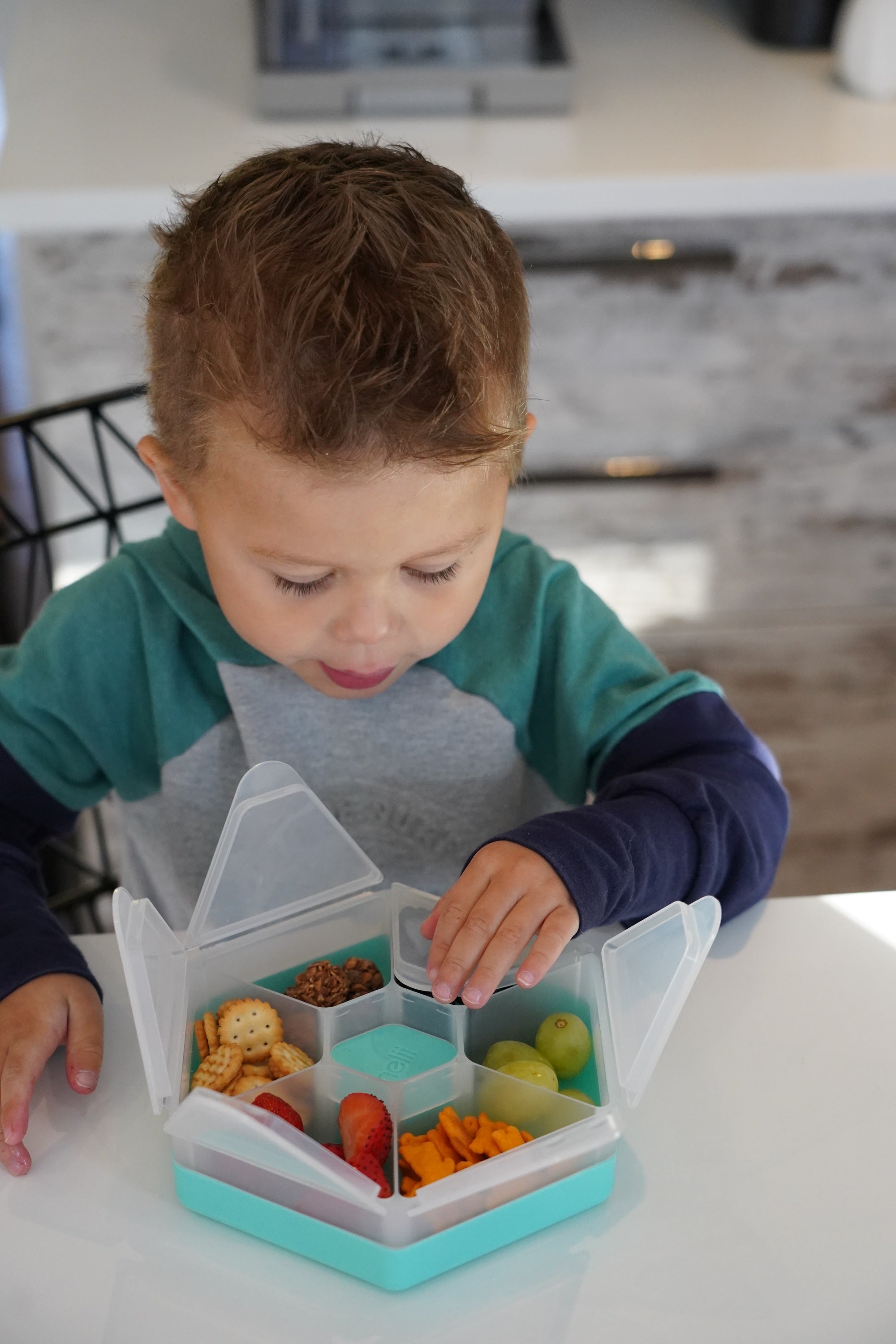 CUTIE SNACK HEXAGON SNACKLE 6 COMPARTMENTE, MELII, BLUE - Mint