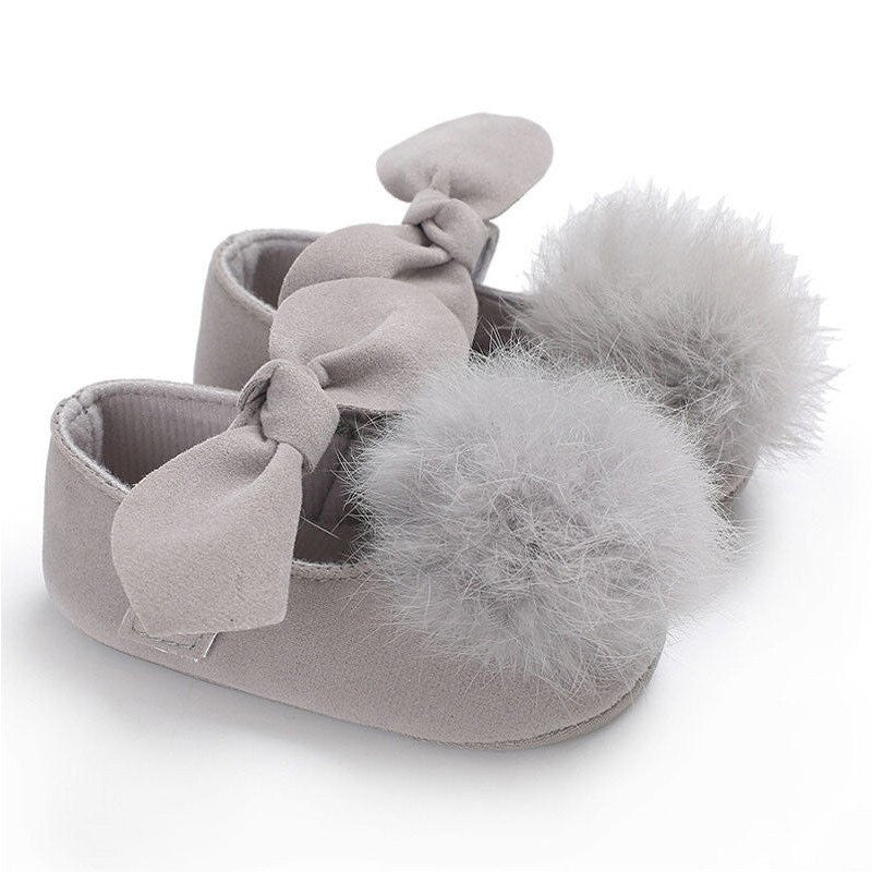 Balerini bebelus cu pampon Drool (Culoare: Gri, Marime: 1) [ps:4b95d584-6998-41fa-b8dd-2f1695b33943]
