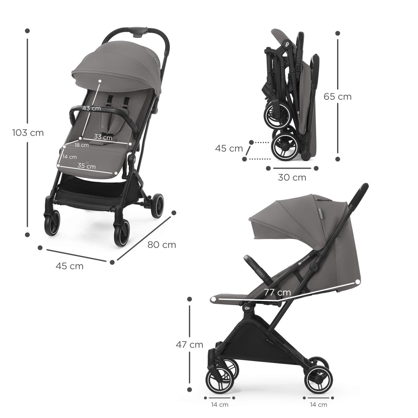 CARUCIOR SPORT KINDERKRAF INDY2, COZY GREY [ps:62e25e60-3201-4757-8d12-e36939d34447]