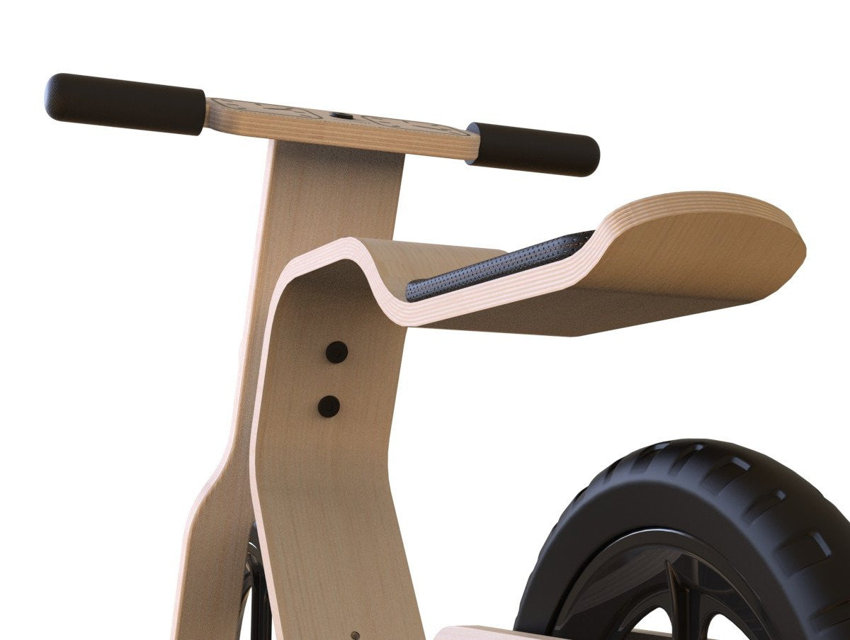 Bicicleta fara pedale MamaToyz RideMe, din lemn natural - Imagine 7