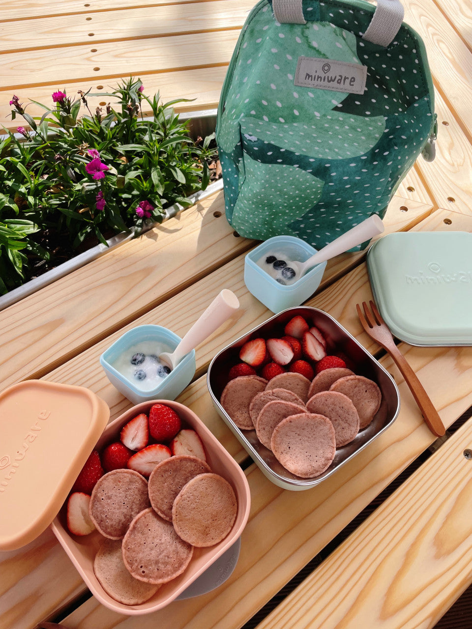 Set geanta termoizolanta Mealtote cu cutie Grow bento, - Imagine 7