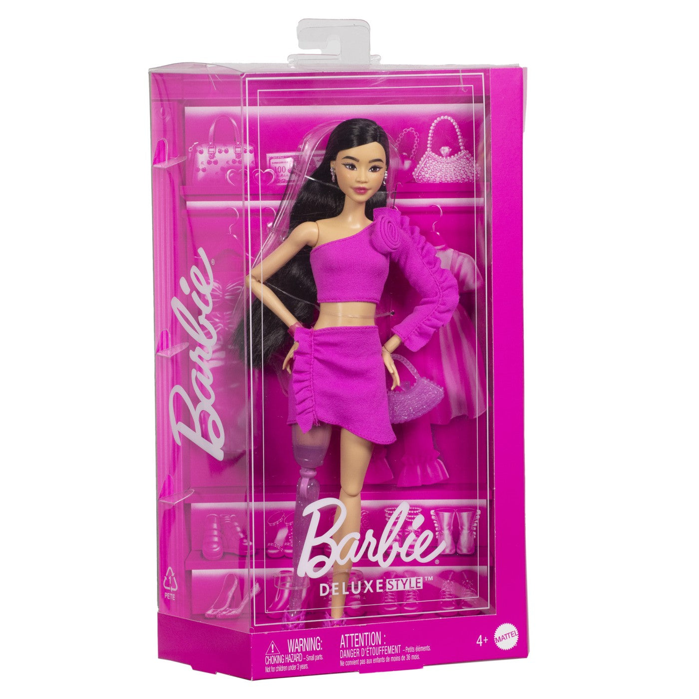 BARBIE DELUXE STYLE PAPUSA BARBIE CU SALOPETA ROZ SI PAR - Imagine 7