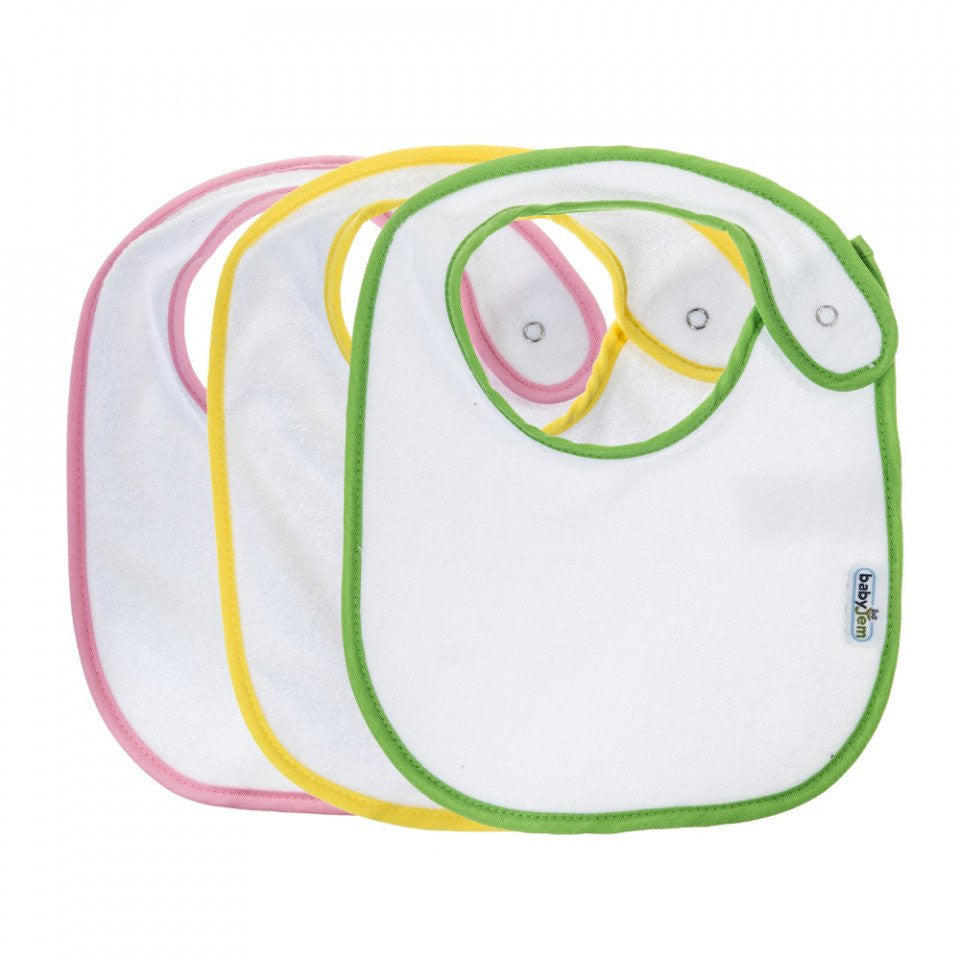 Set 3 bavete BabyJem, cu capse, din bumbac (Pentru: Fete) - Imagine 7