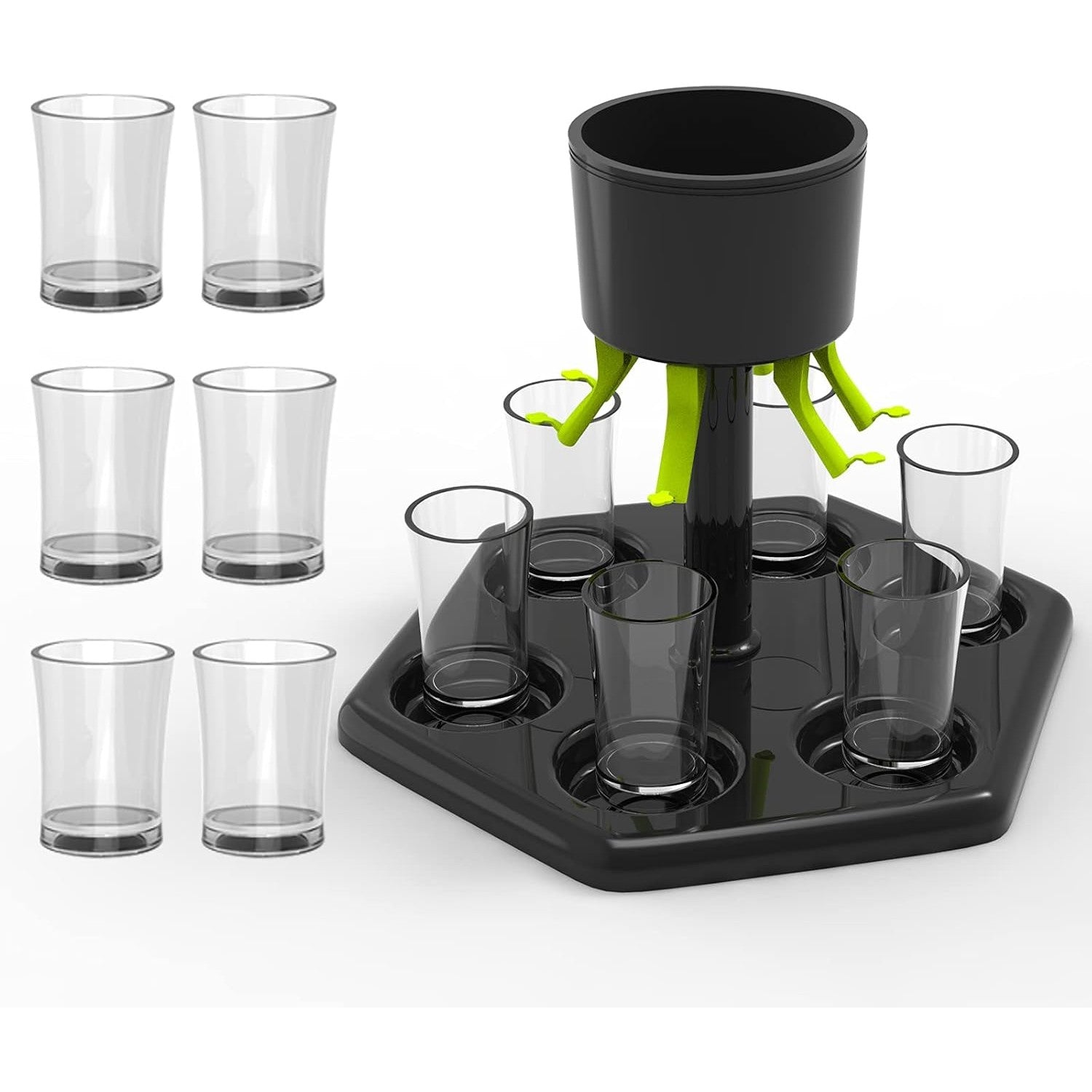 Dozator Shoturi Hexagonal Flippy, Set 6 Pahare, Negru - Default Title (7) [ps:be949181-6db2-4a93-856e-ee75a29c871a]