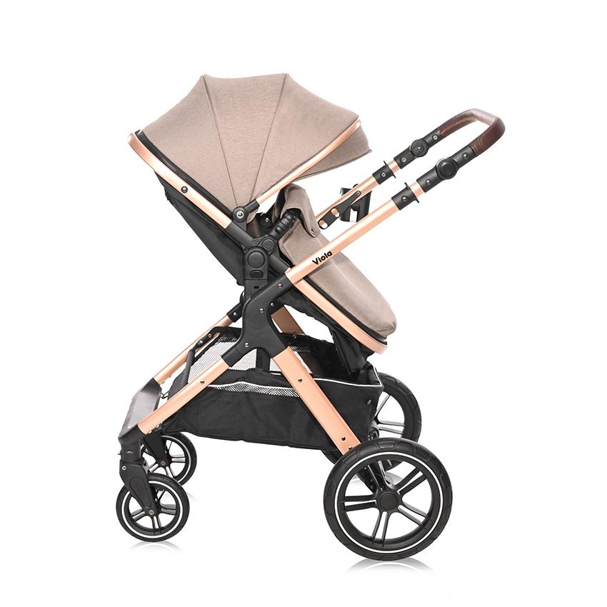 Cărucioar cu Landou Transformabil Lorelli Viola, Tropical - Pearl Beige A (7) [ps:185ffb1d-6614-4105-a4ce-bce04bb575a7]