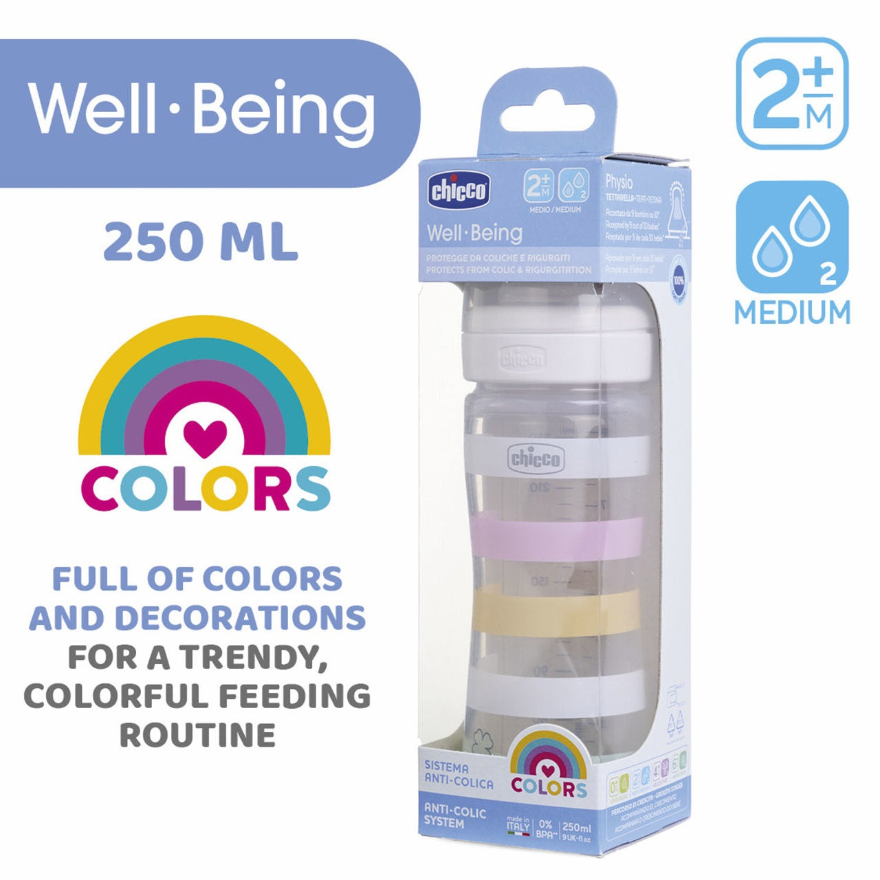 Biberon Chicco WellBeing PP, tetina s., flux mediu, - Default Title (7) [ps:764e987b-4098-4163-9cd1-f9f71e954092]