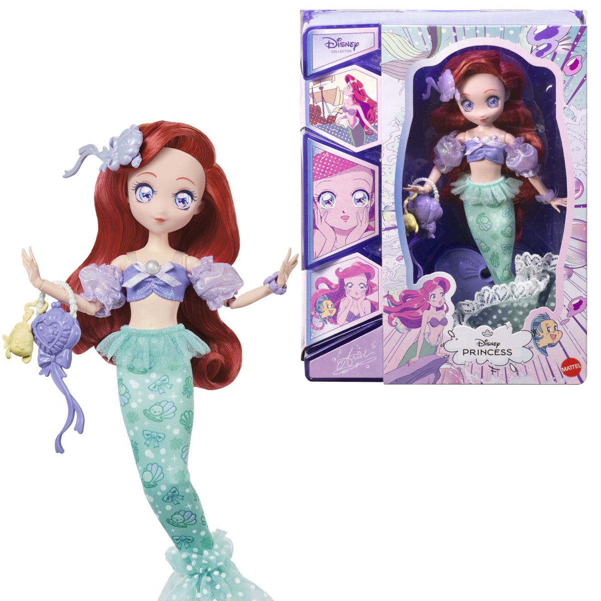 Păpușă Disney Princess Ariel, 23 cm [ps:68c54321-8345-4001-a117-2119a10df981]