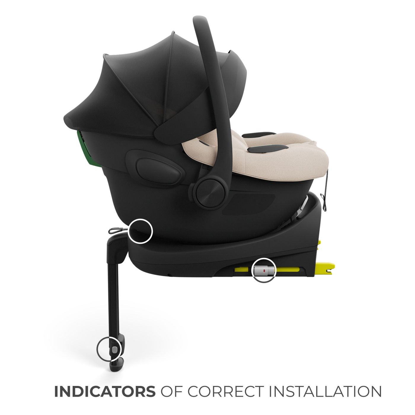 SCOICA AUTO KINDERKRAFT I-LITE CU BAZA ENDURA SAFE FX BEIGE - Imagine 7