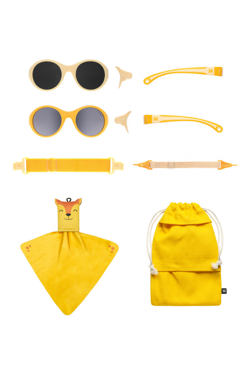 Ochelari de soare pentru copii MOKKI Click & Change, protectie UV, galben, 0-2 ani, set 2 perechi [ps:9f8641e0-902e-45cb-969c-a3626957e443]