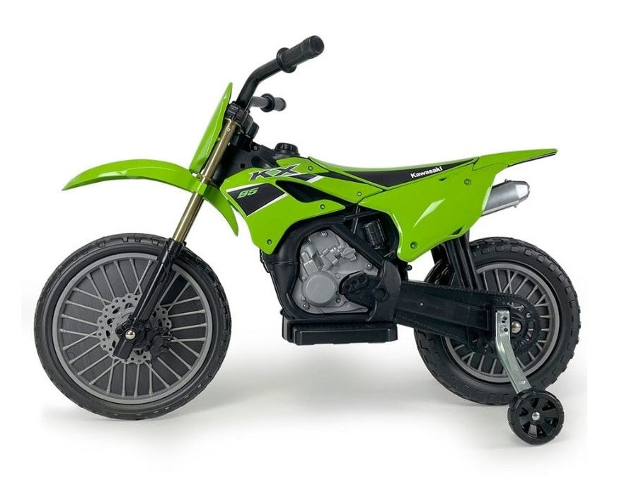 Motocicleta electrica pentru copii, 12V, licentiat Kawasaki KX85, tip cross, cu roti ajutatoare, 3-5 ani, verde - Imagine 7 [ps:807c2d2b-3eea-40e9-aff7-64fb2b765e2e]