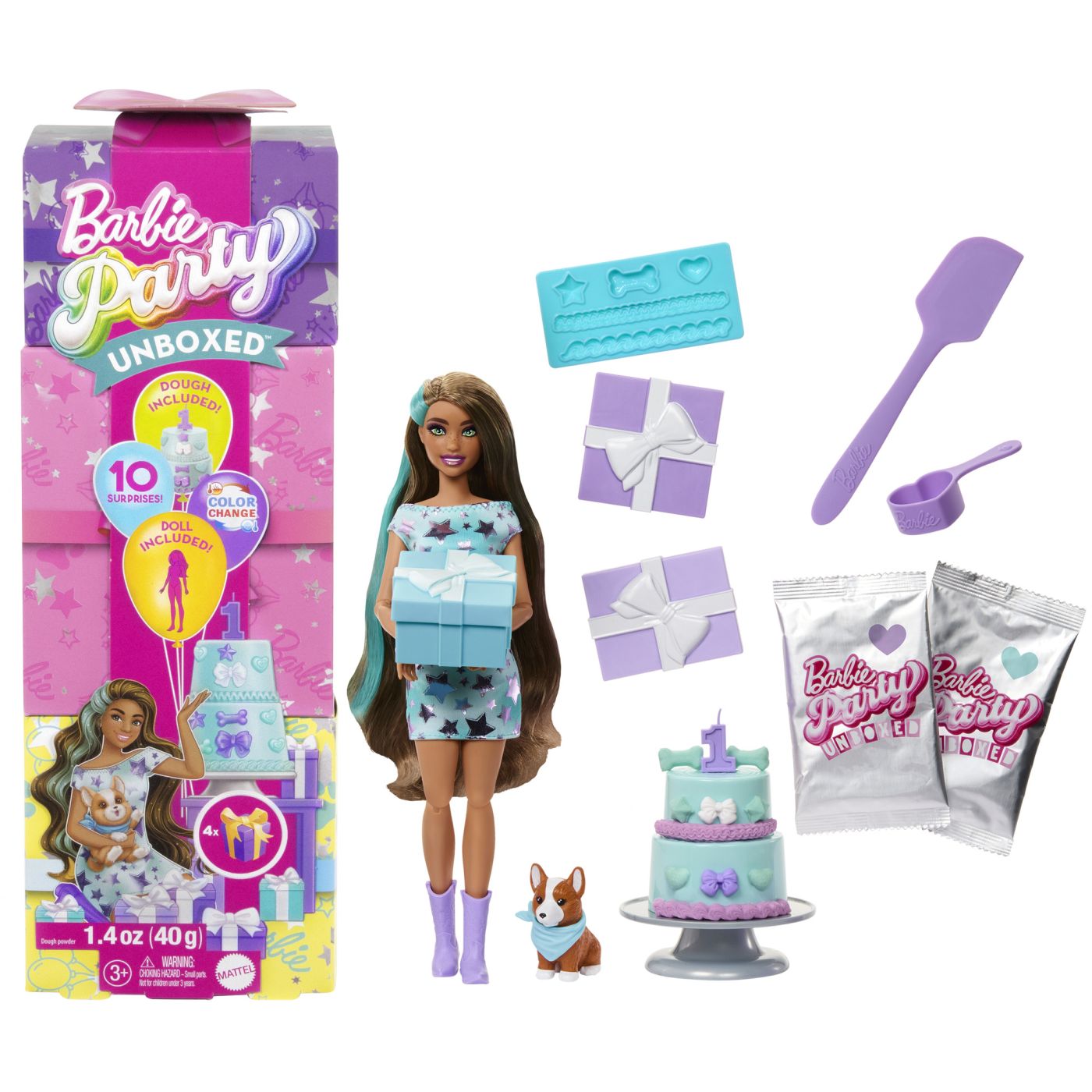 BARBIE PAPUSA PARTY UNBOXED REVEAL BRUNETA Mattel - Imagine 7