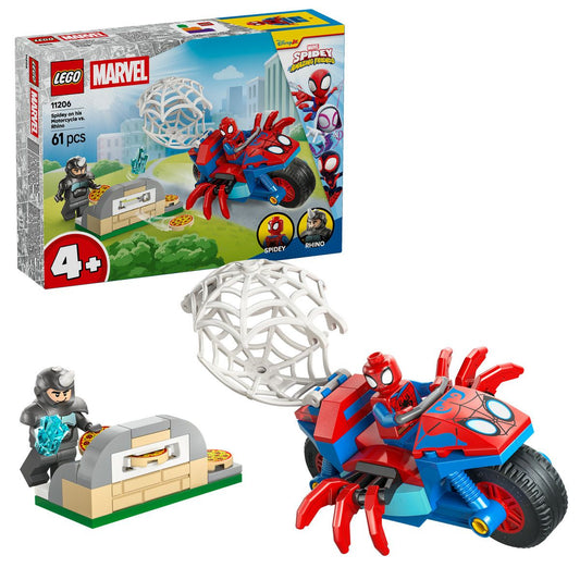 LEGO MARVEL SPIDEY PE MOTOCICLETA VS RHINO 11206 - Imagine 8