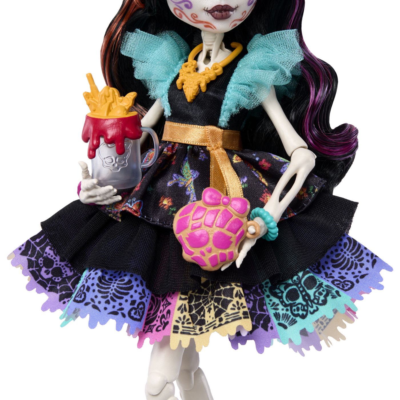 MONSTER HIGH PAPUSA SKELITA CALAVERAS CU ACCESORII Mattel - Imagine 8