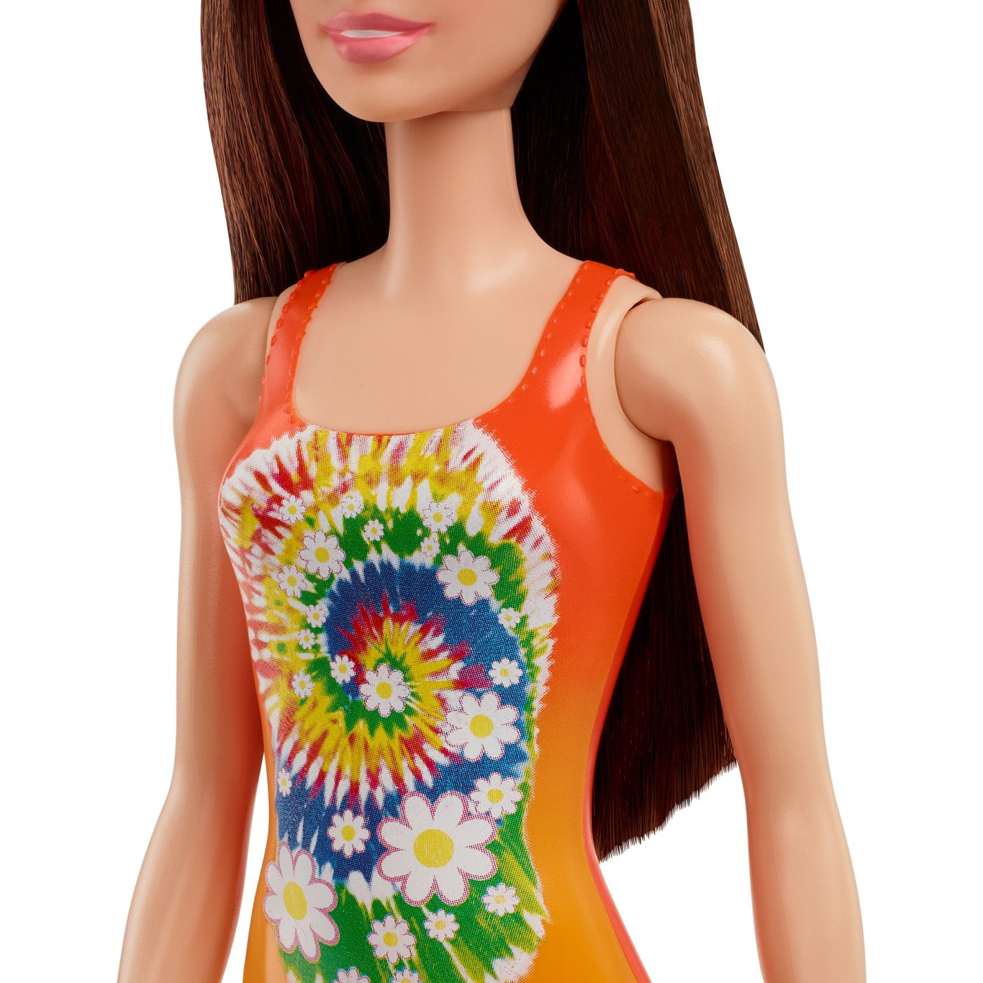 PAPUSA BARBIE SATENA CU COSTUM DE BAIE ALBASTRU Mattel - Portocaliu