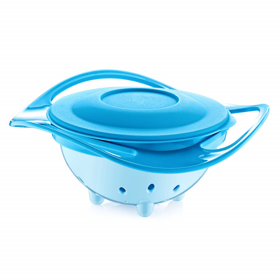 Bol multifunctional cu capac si rotire 360 grade BabyJem - Bleu