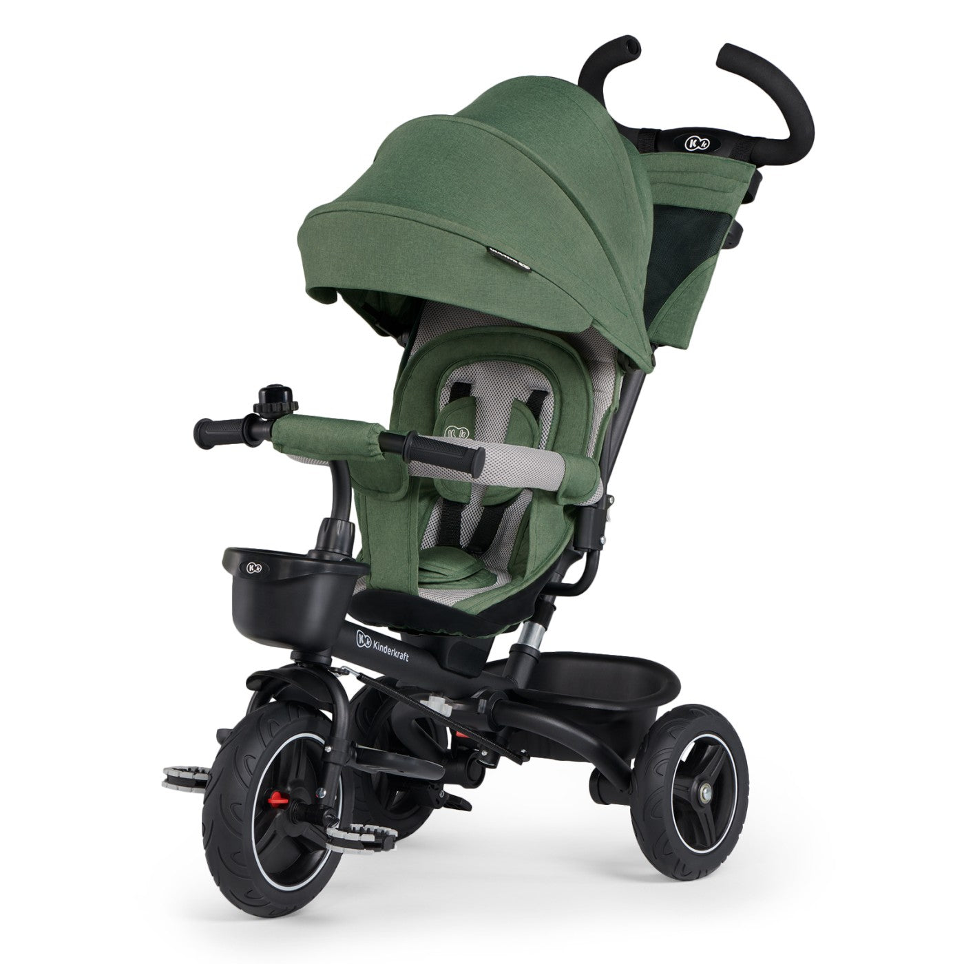 TRICICLETA KINDERKRAFT SPINSTEP, GREY - Verde