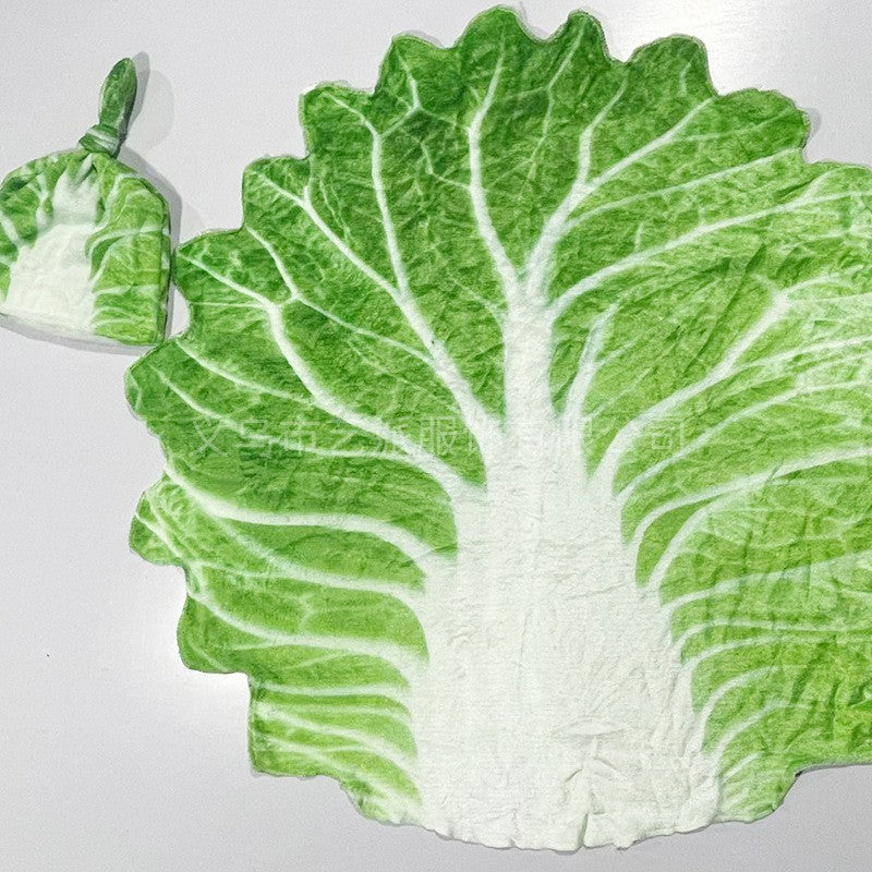 Set Pătură Flanel și Căciulă Flippy Frunză de Salată, Verde - Verde (8) [ps:aff95799-cf4d-4e86-8bbe-1eaa75ea4edf]