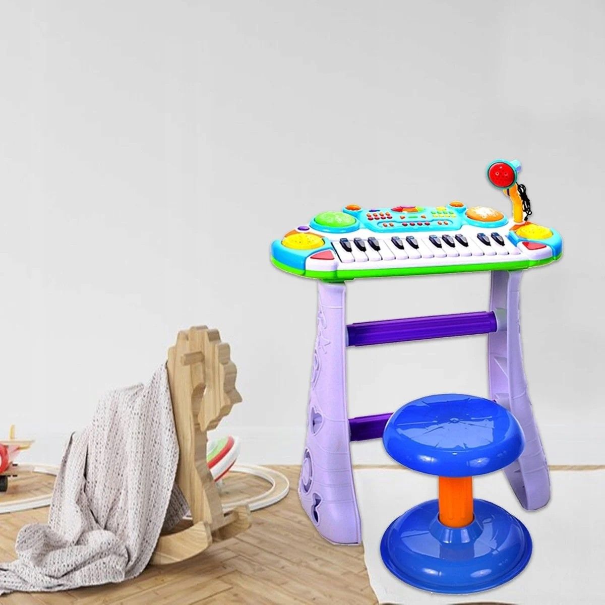 INSTRUMENT MUZICAL PIANINA ELECTRONICA MALPLAY CU SCAUN - Imagine 3 [ps:19e682ba-0e39-49cb-8367-1a333810e7d6]