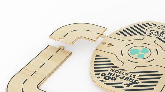 Parcare portabila de masinute din lemn, MamaToyz - Imagine 8