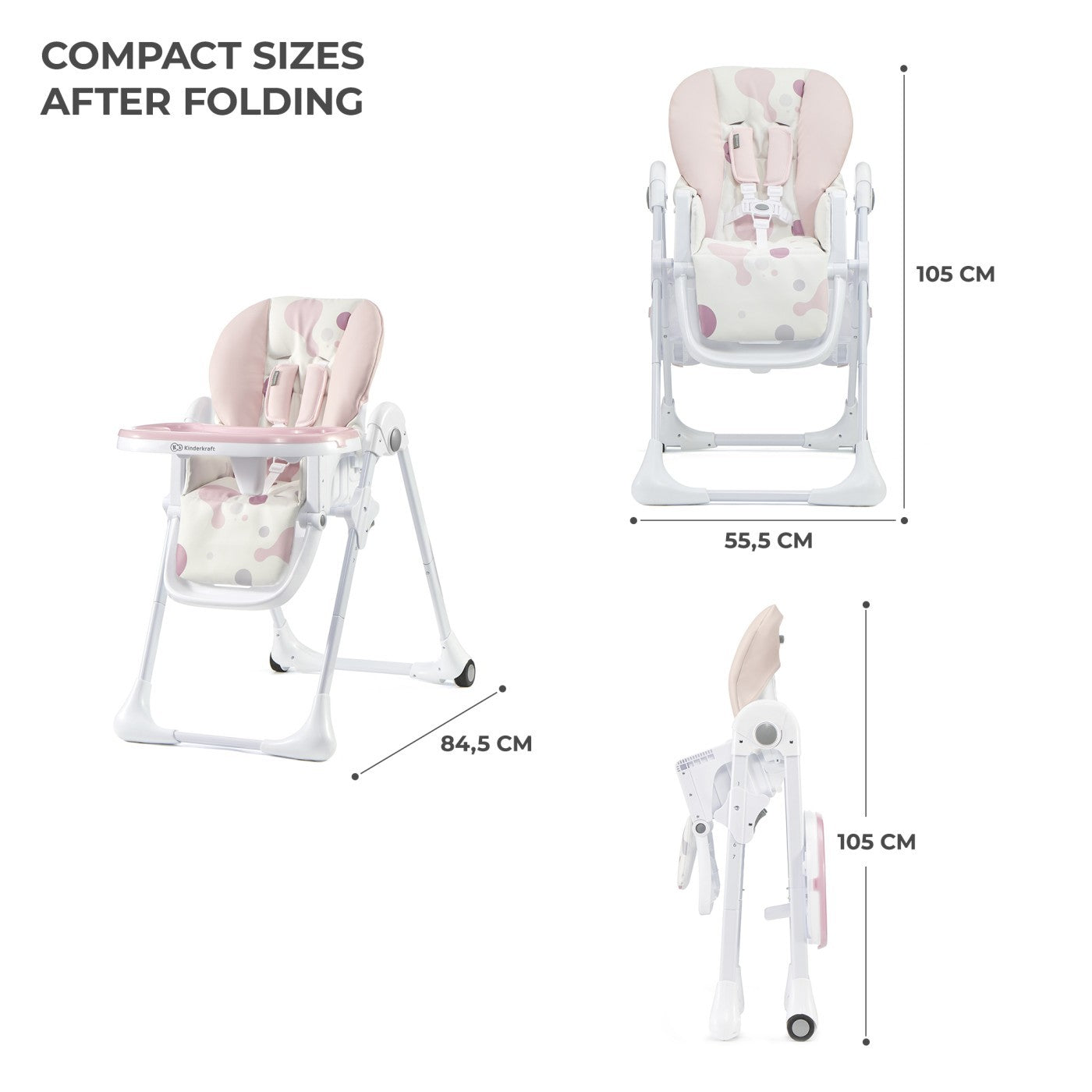 SCAUN DE MASA KINDERKRAFT YUMMY PLIABIL, MULTICOLOR - Gri
