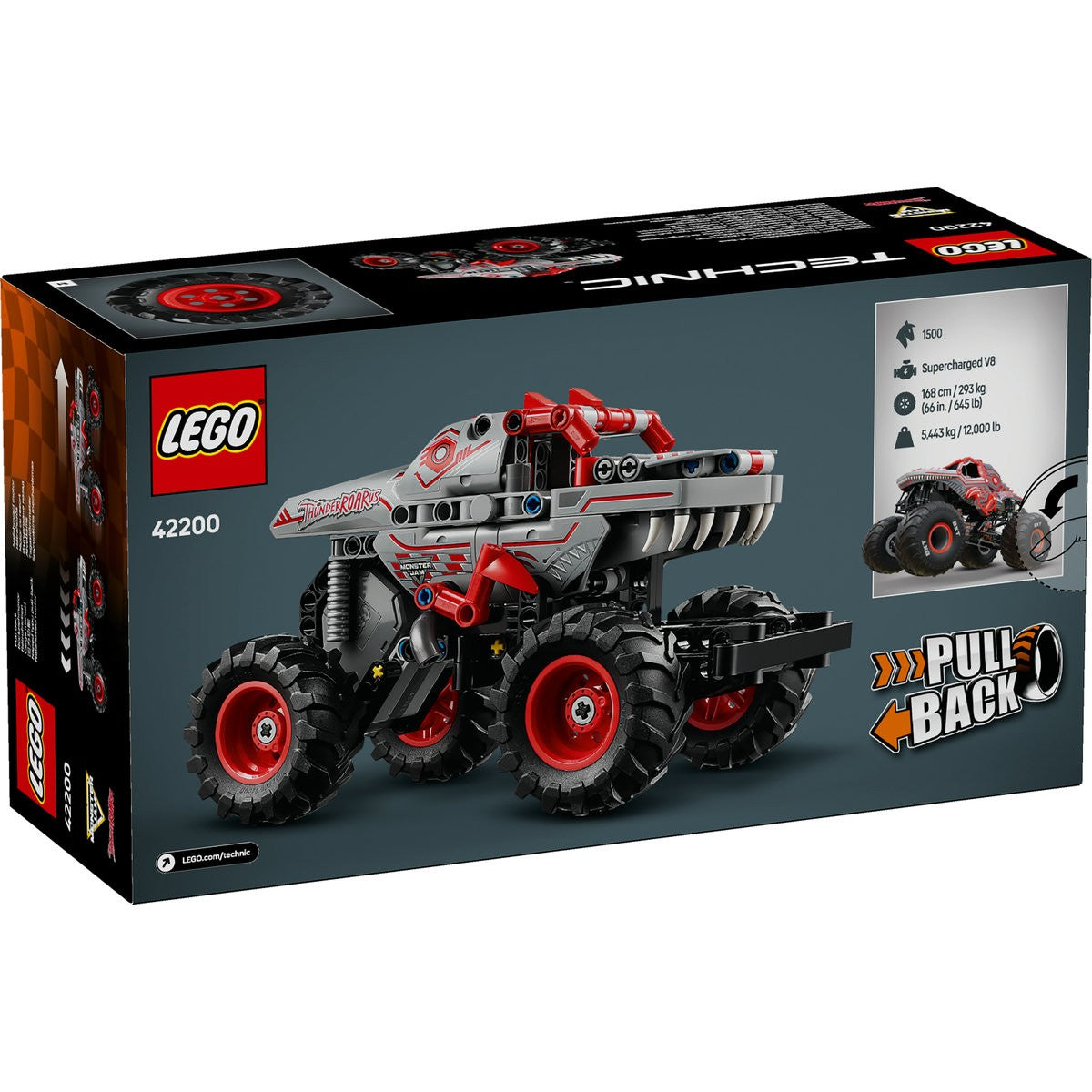 LEGO TECHNIC MONSTER JAM THUNDERROARUS PULL-BACK 42200 - Imagine 8